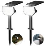 Lepro Solar Spot Lights Outdoor Garden, 43 LED Solar Garden Lights with IP65 Waterproof, 2 Lighting Modes, 135° Adjustable, Dusk-to-Dawn Cool White Solar Spotlights for Lawn Yard [2 Pack]