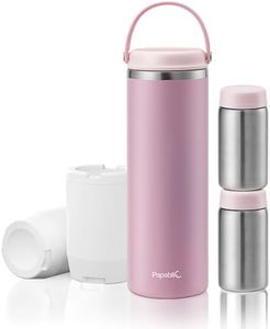 Papablic 360° CapsuleChill Breastmilk Cooler for 36H Safe Storage, Stress-Free Portable Breast Milk Chiller for Working Mom, 20oz Travel Cooler with 2pcs Stainless Steel Baby Bottles, Sakura Pink