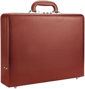 HAESTUS Leather Briefcase for Men Business, Hard Shell Classic Attache Case with Combination Lock, Fits 16 Inch Laptop, Brown