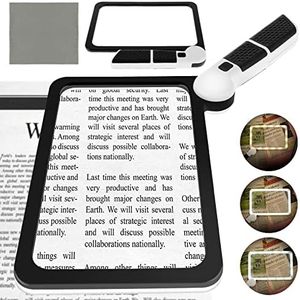 5X Magnifying Glass with 48 Adjustable LED Light High Clarity Ergonomic Handheld Magnifier Seniors Reading Magnifier