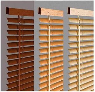 umlout New 105cm Beech/Natural Wood Effect Pvc Venetian Blinds, AVAILABLE IN 10 SIZES AND 4 COLOURS