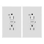 Micmi GFCI WR TR Weather Resistant Tamper Resistant Outlet Receptacle with LED Indicator, Outdoor 15 Amp 125 Volt Ground Screwless Wallplate 15A Included ETL Listed (GFCI 15A WR TR 2pack)