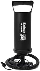 BESTWAY 62003 - Inflador Manual Air Hammer Inflation Pump 36 cm con Manguera Flexible y 3 Adaptadores para Diferentes Válvulas de Inflado con Movimiento Arriba-Abajo