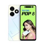 TECNO POP 8 (Mystery White, 4GB+64GB)| 90Hz Punch Hole Display with Dynamic Port & Dual Speakers with DTS| 5000mAh Battery |10W Type-C| Side Fingerprint Sensor| Octa-Core Processor