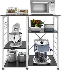 soges 35.4 Inch Kitchen Shelf Baker's Rack Utility Microwave Oven Stand Kitchen Island Storage Cart, Black,171-BK-CA