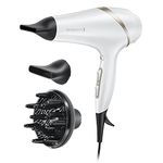 Remington Hydraluxe Hair Dryer (Micro-Conditioners to Help Balance Moisture, Hydracare Temperature Setting for Healthy Hair, Diffuser, Slim Styling & Wide Concentrators, Powerful, Ionic, 2300W) AC8901