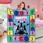 Cheerleader Gifts for Girls, Soft Cozy Cheerleader Blanket Throw, Cheerleading Fleece Flannel Blanket, Pyramids Dancer Gifts for Dance Lovers Cheer Team Daughter Niece Kids Toddler Teen, 101x127 cm