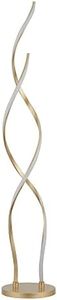 Lexi Lighting 1000 Lumens 20W Acropora LED Floor Lamp, Modern Spiral Design, Stylish Gold Aluminium Base, Built-in LED for Modern Interior Décor, 3000K Warm White