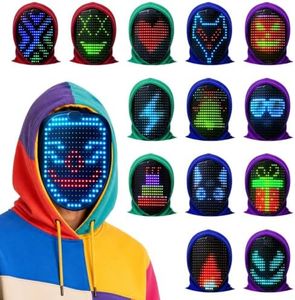 LED Halloween Mask, Gesture Control, Music Sync, Costume for Kids Teens