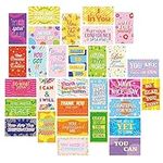 MWOOT 90 Pcs Inspirational Word Note Cards, Encouragement Greeting Cards for School Workplace Gifts, Mini Appreciation Business Cards for Students Teachers Kids (30 Styles,Colorful)