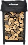 Woodhaven Black 4ft x 2ft Firewood Rack - Indoor And Outdoor Use With Cover - Perfect For Firewplace, Firepit, BBQ and More - Made In USA - Heavy Duty