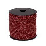 7 Strand Core 550lb Paracord Parachute Cord Lanyard Mil Spec Type III - 4mm 165 Feet Spool of Paracord String Braided Accessories, Red and Black