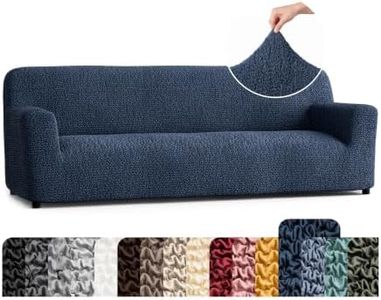 Premium Stretch Couch Covers for Sofa - Sofa Chair Cover Washable, Dogs & Pets Friendly - Elastic Polyester Loveseat Slipcovers - Non-Slip Love Seat Couch Covers - Navy Blue (86"-120" Wide)