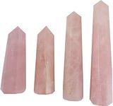 eshoppee one pcs 100-110 gm Natural Rose Quartz Stone Wand, Pencil, Tower, Reiki Stick