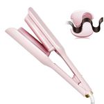 Hair Crimper Curling Iron, Crimper Hair Iron Hair Waver Anti-Scald 2 Barrel Curling Iron 1.25Inch/32mm Hair Curler 5 Temp Adjustable Curling Wand