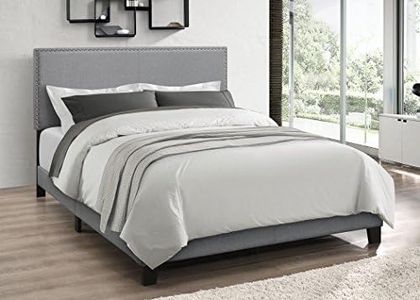 HOME DESIGN Ace Upholstered Bed (Light Grey, King)