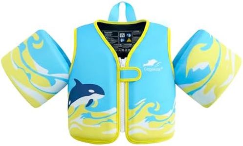 Gogokids Toddler Swim Vest Pool Floats for Kids 30-40-50-60-70 lbs, Kids Swimming Jacket[Stable Buoyancy & Comfort Wear] Puddle Float Jumper Swim Arm Floaties Bands Water Wings for Boys Girls Swimmies