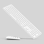 Wireless Keyboard for Apple Mac OS Devices- Foldable Kickstand for Comfortable Typing, Lasting Working 120 Days Rechargeable Bluetooth Keyboard with Numeric Keypad for iMac/Mac mini/MacBook Pro/Air