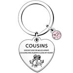 HULALA Cousin Gifts For Women Girls Cousin Friendship Keyring Key Ring Keychain Birthday Christmas Side By Side Or Miles Apart Cousins Are Always Close At Heart