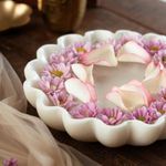 RITUALISTIC Marble Leher Urli | Decorative Bowl for Flowers | Traditional Decor | Stone Urli Bowl for Home Decoration | Uruli | Bowl for Decoration