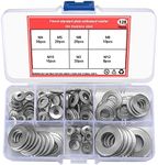 128 Pcs Belleville Washer, Conical Knurled Spring Washers, Stainless Steel Coned-disc Spring Washers, Disc Cupped Spring Washers Assortment Set, Metric M3/M4/M5/M6/M8/M10/M12