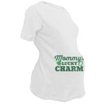 St. Patrick's Day - Mommy's Lucky Charm Maternity Shirt - X-Large White