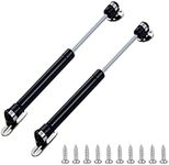 200N/45 lb Gas Strut Cabinet Hinge Safety Lift Support, Soft Open & Down Lid Support & Buffer Telescopic Cabinet Door Glue Head Gas Spring Supports 10 inch Length Black (2 Pack)