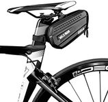 WILD MAN 1.2L Cycling Waterproof Hard Shell Bike Saddle Bag Under Seat for Road Mountain Bicycle Cycling(Black,ES7)