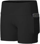 Willit Girls' 4" Volleyball Shorts Youth Spandex Dance Yoga Athletic Shorts Kids Running Biker Shorts with Pockets Black M