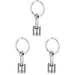 Backpack Keychain Mens 3pcs Engine Piston Keychain Funny Car Keyrings Car Connecting Rod Pendant Hanging Ornament Birthday Party Favor for Adult Car Key Holder Mens