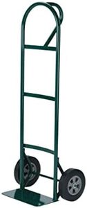 Harper Trucks 600lb Capacity Steel P-Handle Hand Truck, 8 inch Solid Rubber Wheels