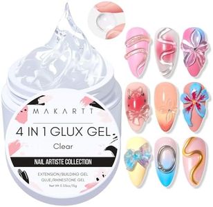 Makartt Solid Builder Nail Gel, 3D Gel Nail Art 4 in 1 Non-sticky for Extension UV Glue for Acrylic Nails Rhinestones 3D Sculpture Hard Gels UV/LED Lamp Required Clear 15ml