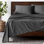 Bare Home 100% Rayon Made from Bamboo Luxury Queen Sheet Set - 5 Piece Bedding Set - Deep Pockets - Cooling Sheets - Breathable - Easy Fit - Soft Bedding Sheets & Pillowcases (Split King, Grey)