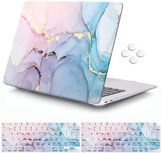 iCasso for MacBook Air 13 Inch Case 2018-2020 Release A2337 M1/A1932/A2179 with Retina Display Touch ID, Protective Hard Plastic Shell Case and Keyboard Cover for MacBook Air 13 (Purple Soft)