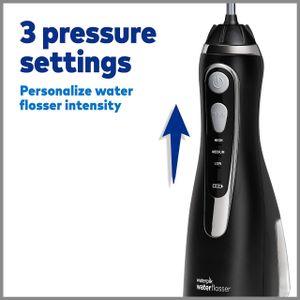 Waterpik Cordless Water Flosser – Black, Portable Oral Irrigator