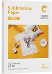 Hiipoo Sublimation Paper 8.5x11 Inch, Work with Sublimation Ink and E Sawgrass Printers for Mugs T-Shirts Light Fabric and Other Sublimation Blanks