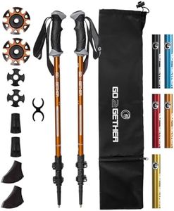 G2 GO2GETHER Hiker Trekking Hiking Poles Telescopic/Aluminum Alloy/Comfort BMM Handle/Auto-Adjustable Strap/Quick Flip Lock/Snow Baskets Attached (Pack of 2 Poles)…