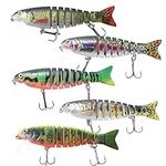 Infiquan Sinking Fishing Lures for Pike Perch Catfish kit for freshwater salt water, Life-like sea fishing tackle baits, 5pcs 4.3 inch big fishing spinners