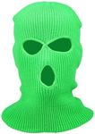 SHENHE Men's 3 Holes Full Face Cover Knitted Ski Mask Outdoor Sports Warm Knit Balaclava Green One-Size