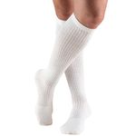 Truform Compression Socks, 15-20 mmHg, Men's Gym Socks, Knee High Over Calf Length, White, Large