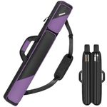 PEKREWS Pool Cue Case 2x2, Pool Stick Case Holds 2 Sticks with 2 Accessory Zipper Pockets, Sturdy Polyester Pool Cue Carry Bag with Shoulder Strap Handle, Soft Billiard Cue Backpack for Men and Women
