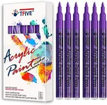 Purple Marker Paint Pens - 6 Pack Acrylic Purple Permanent Marker, 0.7mm Extra Fine Tip Paint Pen for Art Projects, Drawing, Rock Painting, Ceramic, Glass, Wood, Plastic, Metal, Canvas DIY Crafts