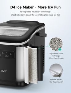 HiCOZY Countertop Ice Maker – Portable, Self-Cleaning, 12kg/24hr, Black