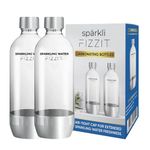 Value Pack of 2 BPA-Free 1L PET Bottles for Soda Makers, Compatible Most Brands, Hermetically Sealed Caps, Eco-Friendly, Reusable