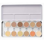 RCCD Professional Makeup Cover & Conceal Base Palette Water & Sweat Proof, Long Lasting Dewy Finish Color Corrector, Concealer & Full Coverage Foundation 12 Shades (12 In 1) Cream Form