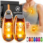 Apace Vision LED Safety Light (2 Pack) with Bonus Items – Clip On Strobe/Running Lights for Runners, Dogs, Bikes, Walking and More (Orange)