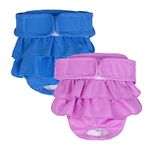 KUTKUT 2Pack Dog Female Diapers, Washable Dog Diapers Highly Absorbent Reusable Doggie Diapers for Dog Period Panties Dresses for Dogs in Heat, Period or Excitable Urination (M:Waist: 40cm-50cm)