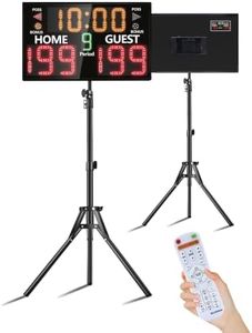 LUCKY TIME Double-Sided Pro Basketball Scoreboard with Buzzer&Tripod