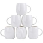 Foraineam Set of 6 Porcelain Mugs 15 Ounces White Coffee Mugs Set Ceramic Drinking Cups for Coffee, Tea, Juice, Cocoa