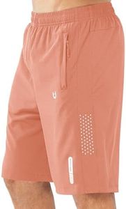 NORTHYARD Men's Athletic Running Shorts Quick Dry Workout Shorts 7"/ 5"/ 9" Lightweight Sports Gym Basketball Tennis Hiking Exercise PINKORANGE-9inch 4XL